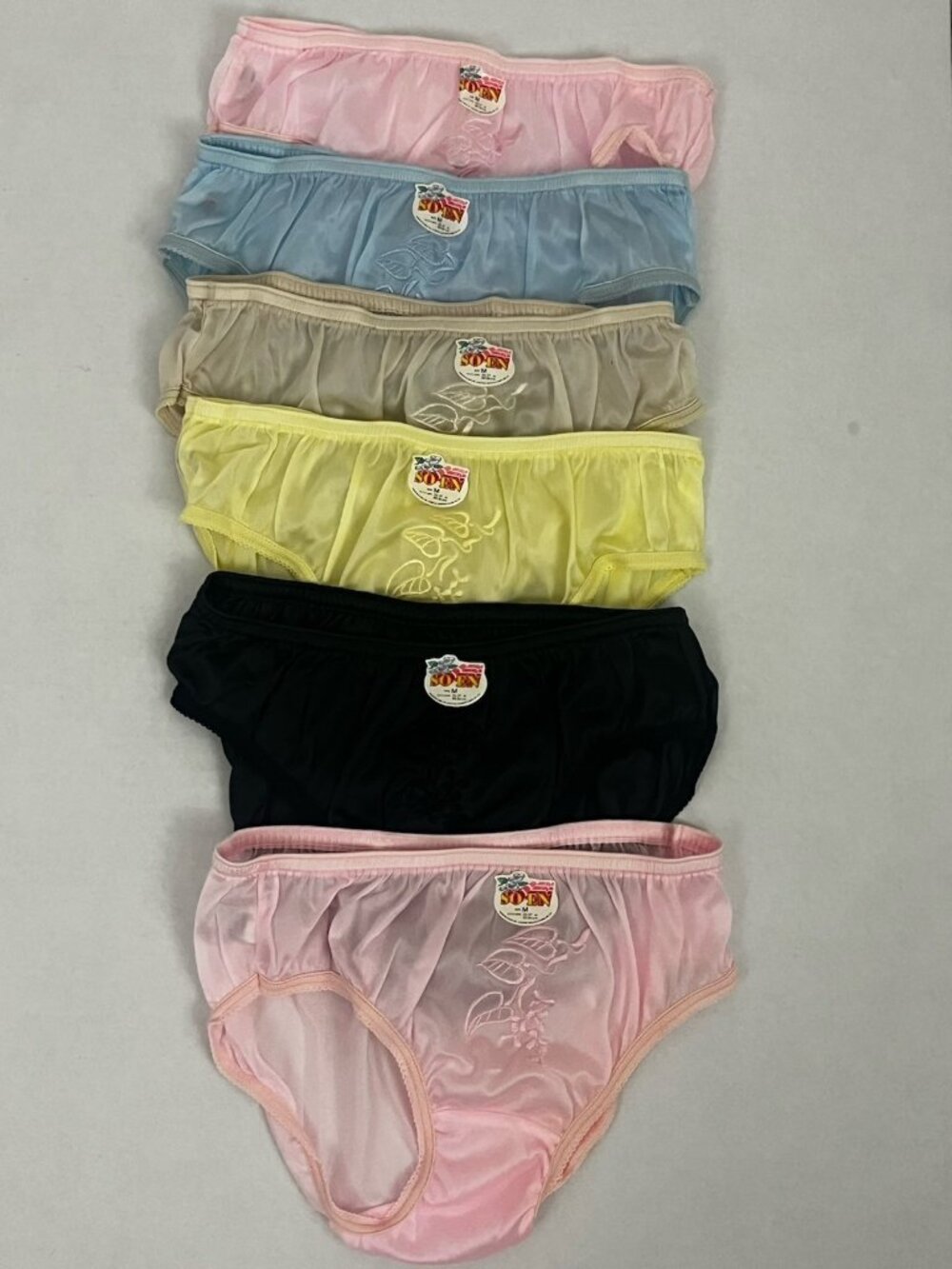 Vintage SO-EN Soen Panties Silky Nylon Double Layer Gusset Size M 35-37" 6pr NEW